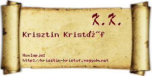 Krisztin Kristóf névjegykártya