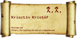 Krisztin Kristóf névjegykártya