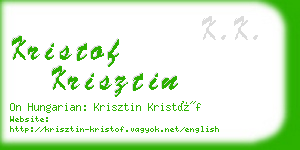 kristof krisztin business card